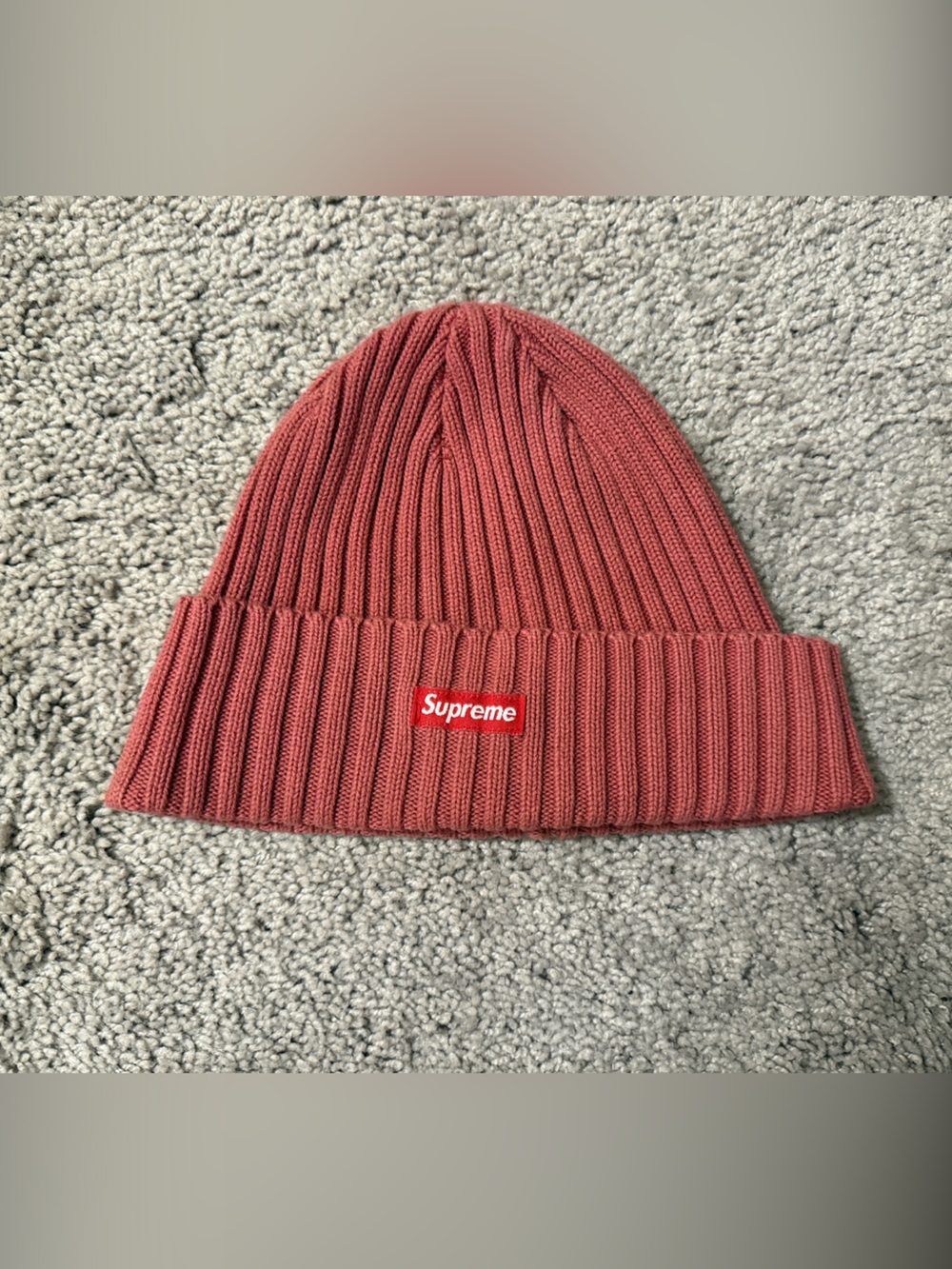 Supreme Dusty Rose Ribbed Knit Beanie